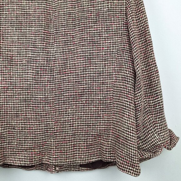 100% Silk Tweed Blazer Jacket Size 14. Pink White Brown Boucle Elana by Tanner - Picture 8 of 16